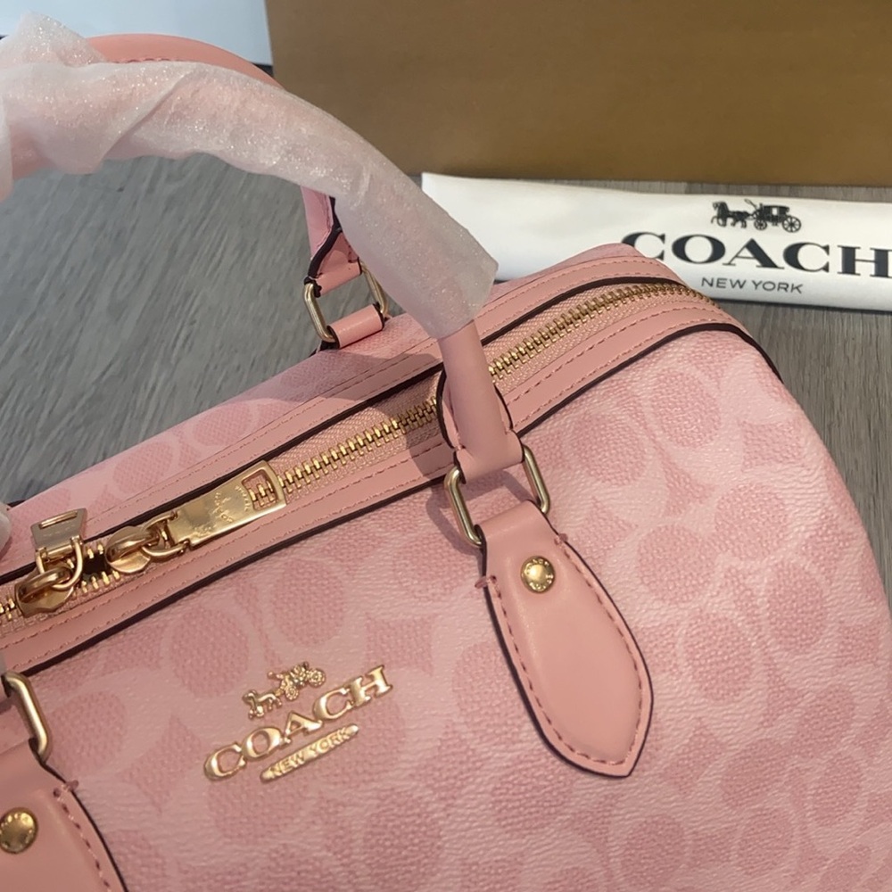 🍃Coach Medium Rowan Satchel - Powder Pink Charms 10" - Picture 8 of 9